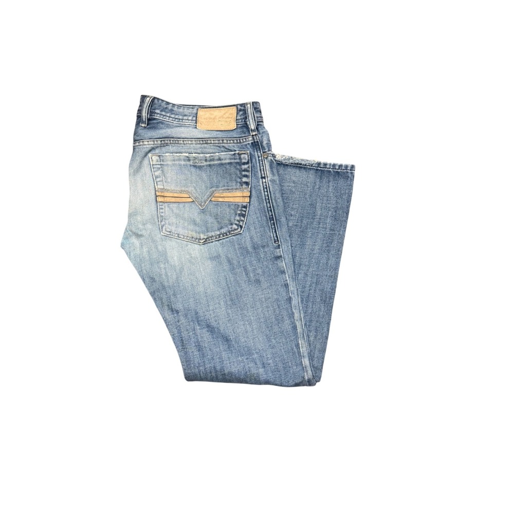 Diesel Zatiny 008AT Mens Bootcut Jeans Blue Wash Denim Size 32x30 Button Fly